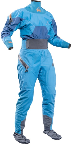 2026 Palm Womens Fuse Action Kayak Drysuit 13812 - Mid Blue / Mandarin